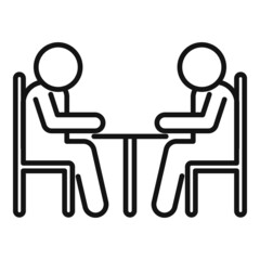 Bar speaking icon outline vector. People talk