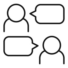 Group talk icon outline vector. Speak chat