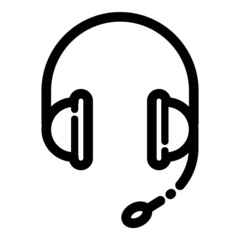 Headset  Bluetooth Flat Icon Isolated On White Background