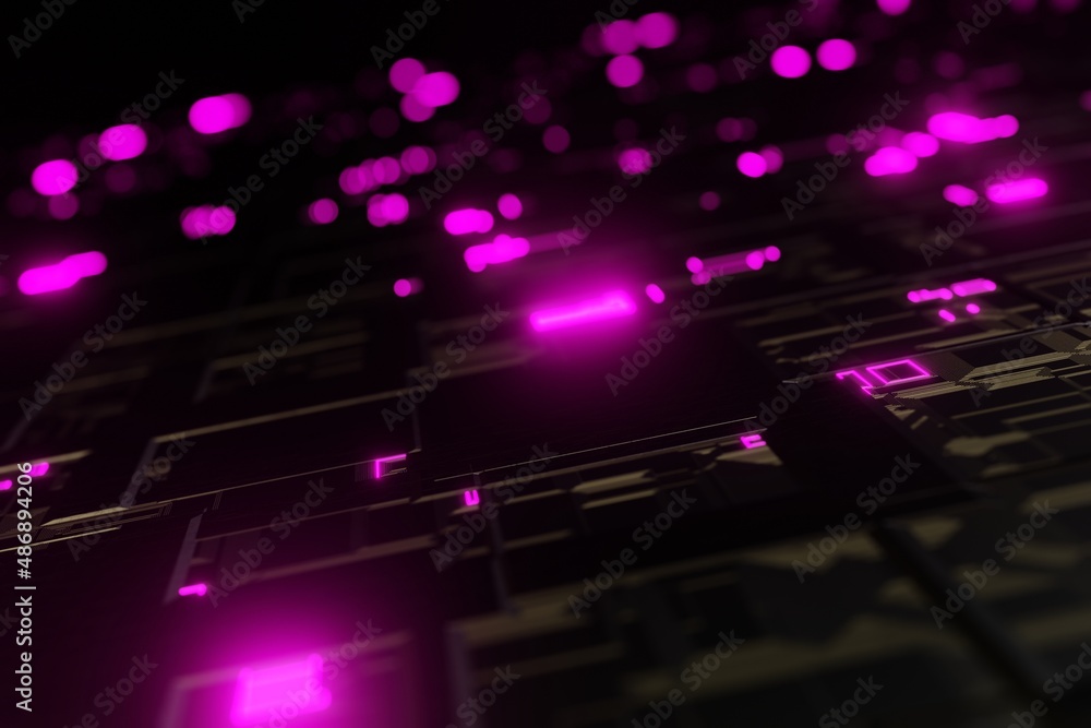 Poster 3d render abstract high tech futuristic background