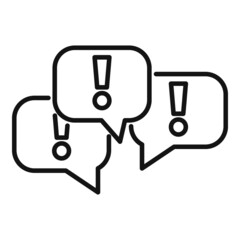 Discussion chat bubble icon outline vector. People talk