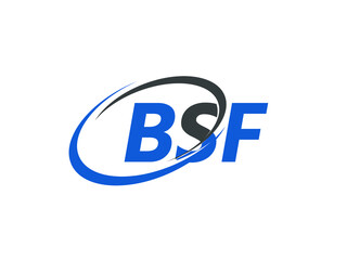BSF letter creative modern elegant swoosh logo design