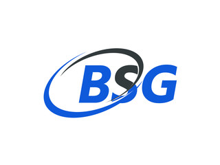 BSG letter creative modern elegant swoosh logo design
