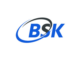 BSK letter creative modern elegant swoosh logo design