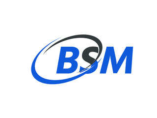 BSM letter creative modern elegant swoosh logo design