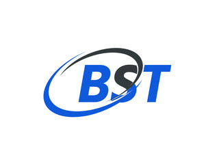 BST letter creative modern elegant swoosh logo design