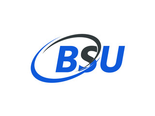 BSU letter creative modern elegant swoosh logo design