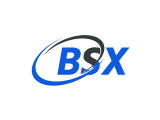 BSX letter creative modern elegant swoosh logo design