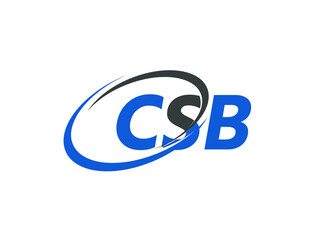 CSB letter creative modern elegant swoosh logo design