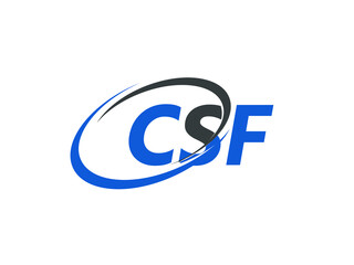 CSF letter creative modern elegant swoosh logo design