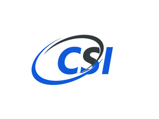 CSI letter creative modern elegant swoosh logo design