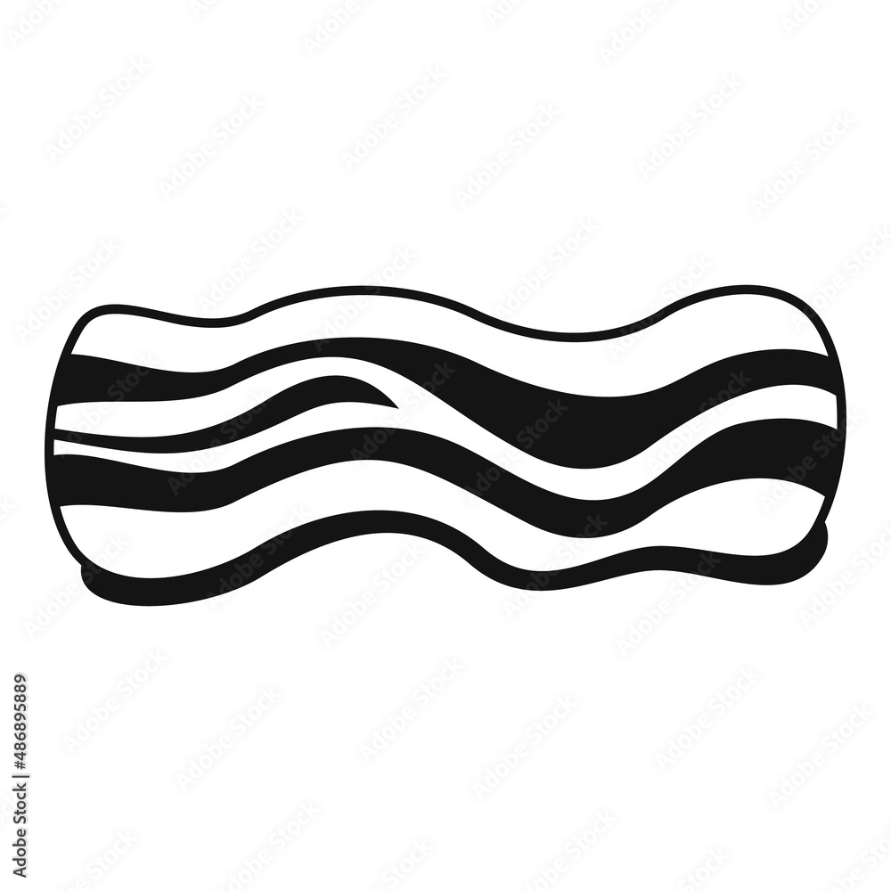 Poster breakfast bacon icon simple vector. slice meat