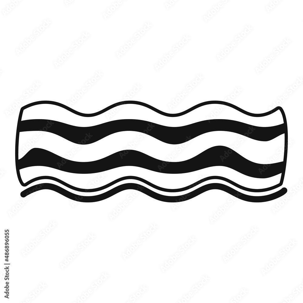 Poster crispy bacon icon simple vector. breakfast slice