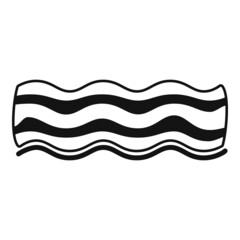 Crispy bacon icon simple vector. Breakfast slice