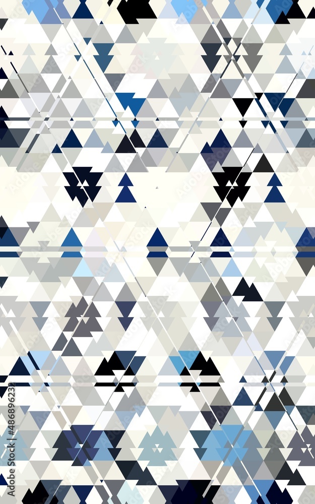 Aufkleber pattern and design from stack of 3d cube shapes in white and blue with black edges distorted by patt