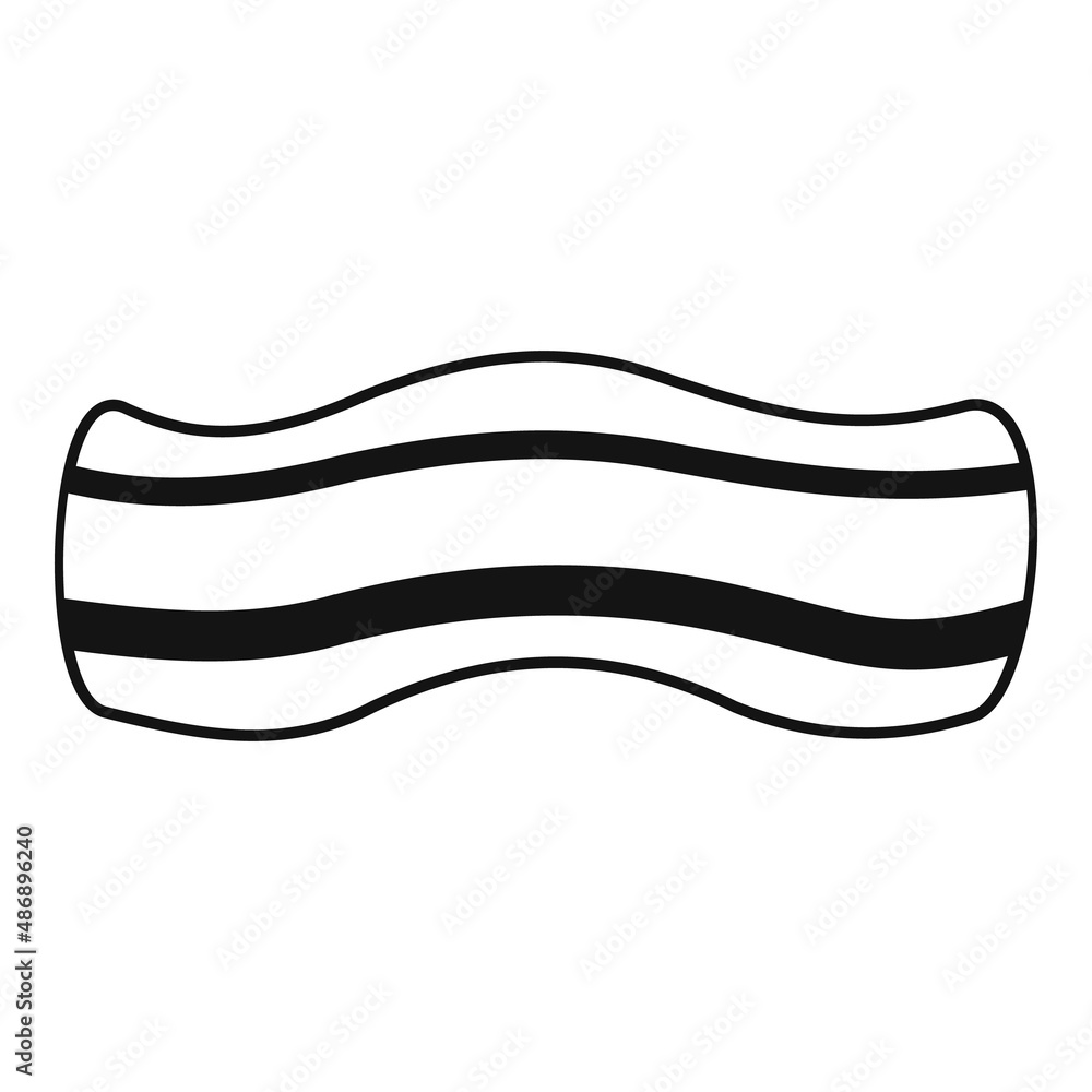 Poster cooked bacon icon simple vector. slice meat