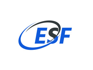 ESF letter creative modern elegant swoosh logo design