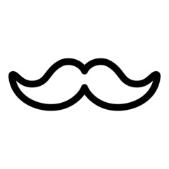 Mustache Flat Icon Isolated On White Background