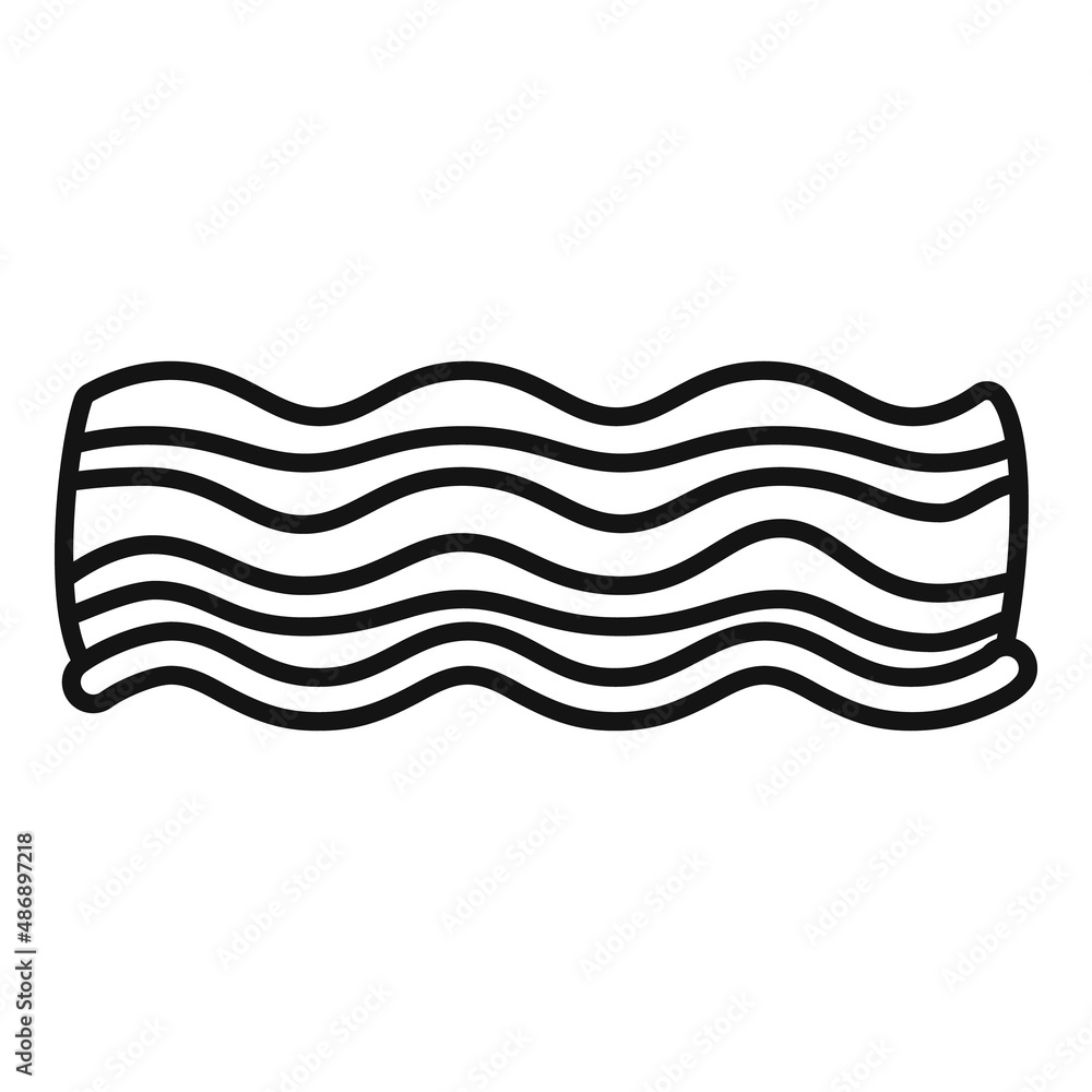 Poster crispy bacon icon outline vector. breakfast slice