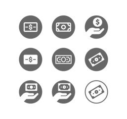 Money line icon set