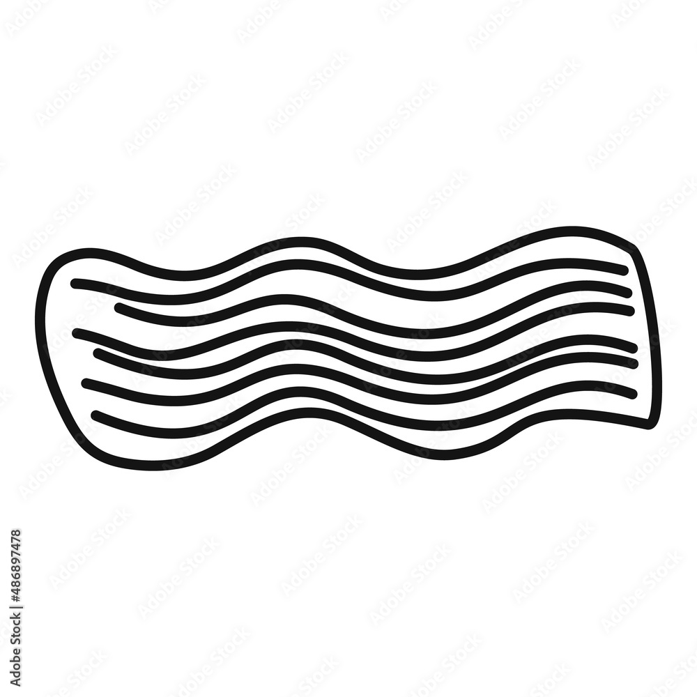 Poster Food bacon icon outline vector. Slice meat