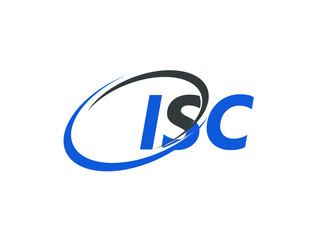 ISC letter creative modern elegant swoosh logo design - obrazy, fototapety, plakaty