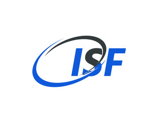 ISF letter creative modern elegant swoosh logo design