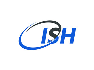ISH letter creative modern elegant swoosh logo design