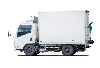 Fototapeta na wymiar Small cargo truck isolated on white background with clipping path