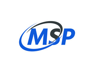 MSP letter creative modern elegant swoosh logo design