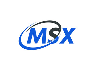 MSX letter creative modern elegant swoosh logo design