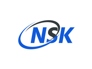NSK letter creative modern elegant swoosh logo design