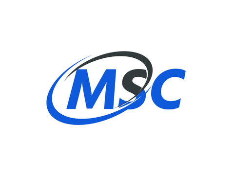 MSC letter creative modern elegant swoosh logo design