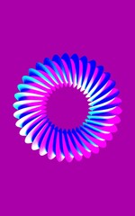 vividly coloured mobius ring on colourful plain background