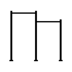 Horizontal bar icon. Double horizontal or high bar for pull-ups, chin-ups and gymnastic exercises. Vector Illustration