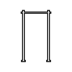 Horizontal bar line icon. Horizontal or high bar for pull-ups, chin-ups and gymnastic exercises. Vector Illustration