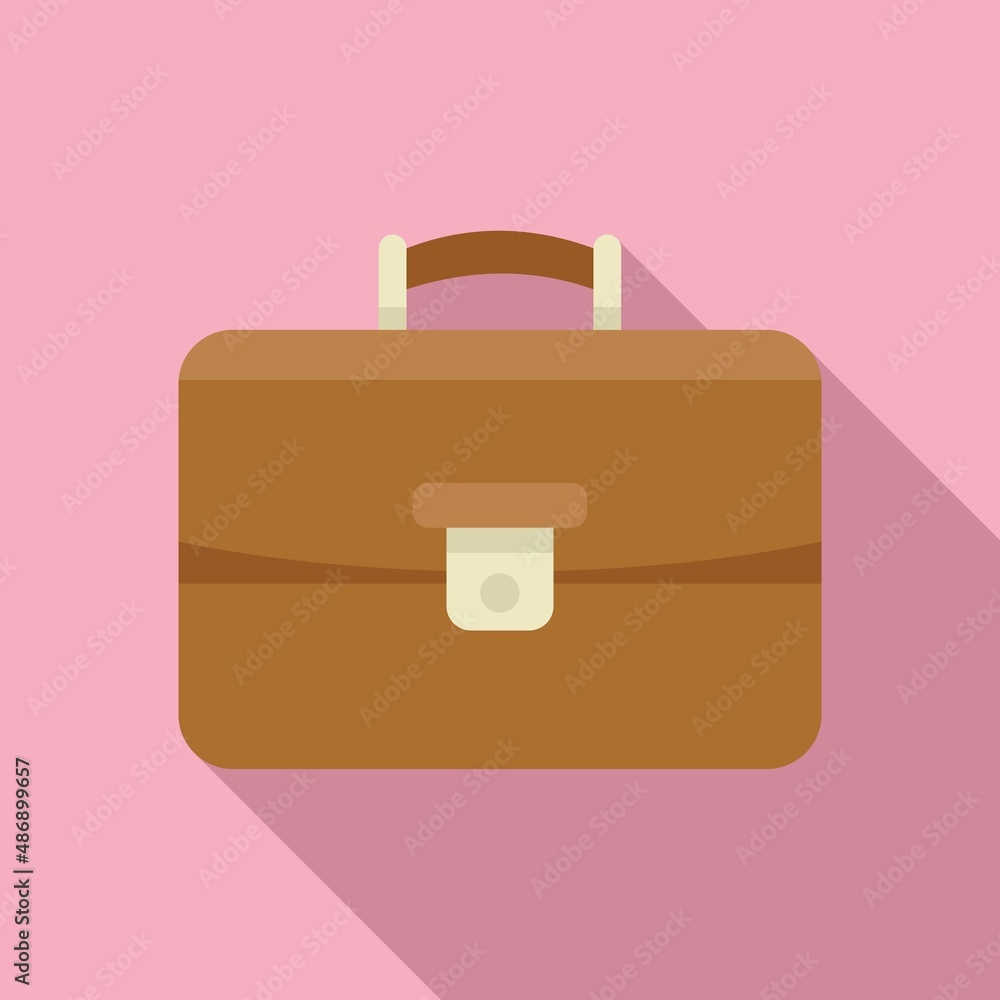 Poster diplomat briefcase icon flat vector. work bag