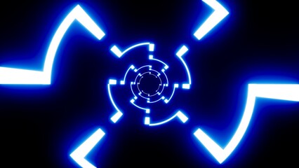 Shining Zigzag Pattern Blue Light Effect