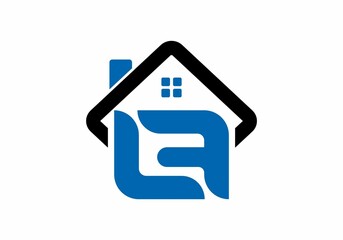 Black blue LF real estate initial letter