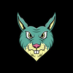 Love head rabbit valentine's day illustration