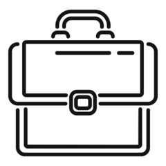 Briefcase icon outline vector. Work bag