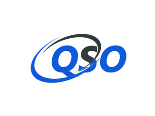 QSO letter creative modern elegant swoosh logo design