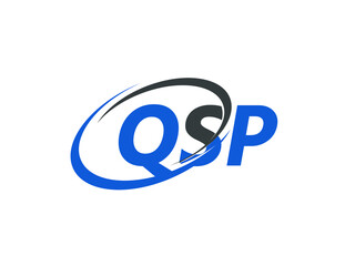 QSP letter creative modern elegant swoosh logo design