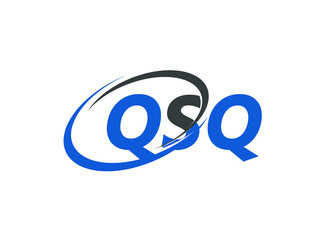 QSQ letter creative modern elegant swoosh logo design