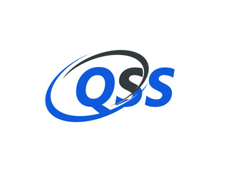 QSS letter creative modern elegant swoosh logo design