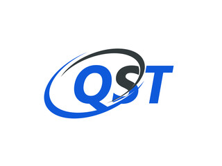 QST letter creative modern elegant swoosh logo design