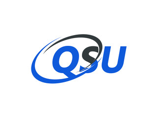 Obraz premium QSU letter creative modern elegant swoosh logo design
