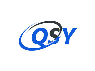 QSY letter creative modern elegant swoosh logo design