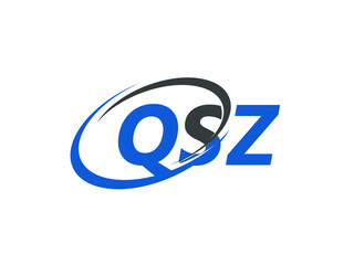 QSZ letter creative modern elegant swoosh logo design