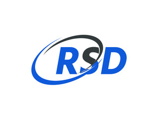 RSD letter creative modern elegant swoosh logo design
